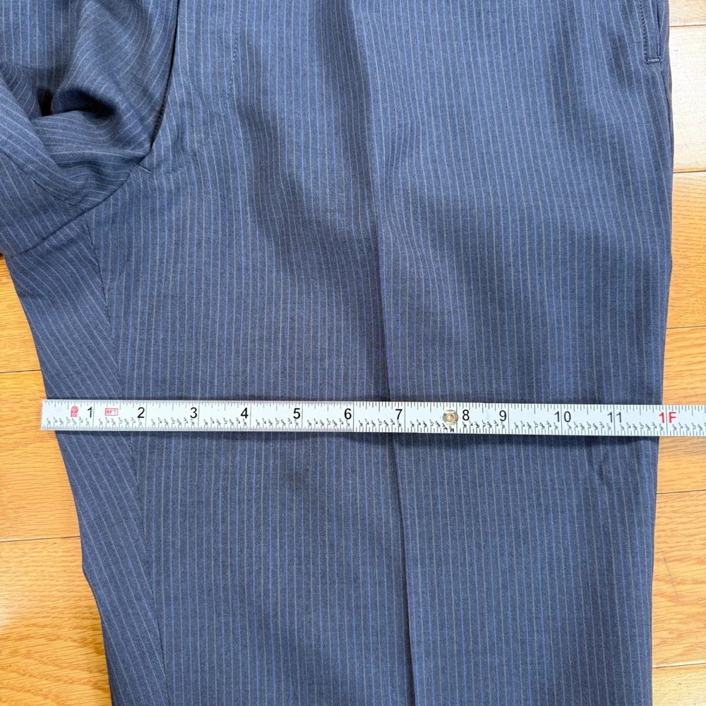 Oxxford Clothes Artisan's Seal Mens Blue Pinstripe Wool Dress Pants 36x30.5
